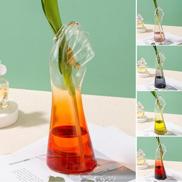 Glasvas med Handform, Konstverk för Blomsterarrangemang, Heminredning