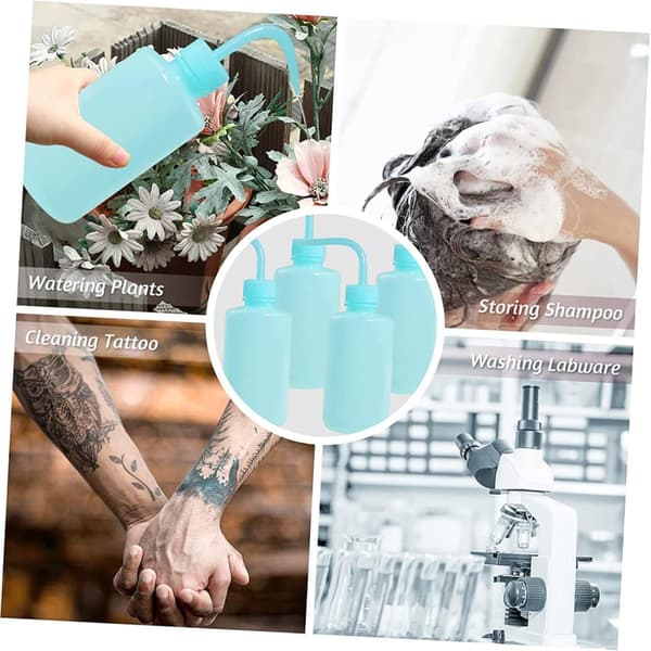 Sköljflaskor för ögonfransförlängning 4st 250ml Plastklämflaskor med armbågsspets