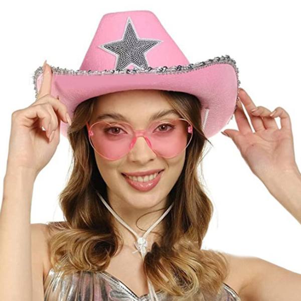Cowgirl Hatte Stjerne Kvinder Bachelorette Fødselsdagsfest Hatte Cowgirl Cosplay
