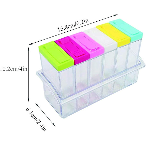 6-pack Plastkryddburkar, Transparenta Kryddburkar, Tätande Kryddburkar, Kryddgåva