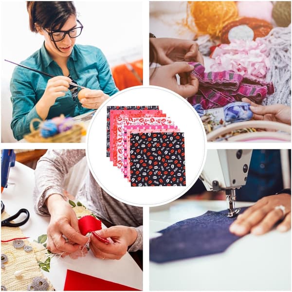 Valentinsdag-tema DIY patchworkstof 8 ark 50x50 cm bomuldssyning patchworkdekorationer