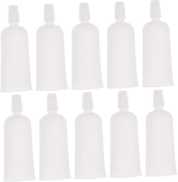 50 st plastdropplock för ampullflaskor, genomskinligt TPE-material, spillsäker tratt, klämflaskor
