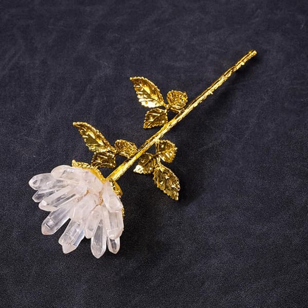 Krystallrosepynt Krystallblomster Sinklegering Rosa Festdekor