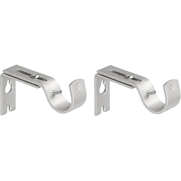 Justerbar Väggfäste för Gardinstång, Gardinstångsbeslag (2 st, Silver)