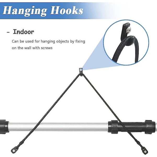 50 st Kayak J-krokar Svart Nylon Bungee-snöre Fästkrok