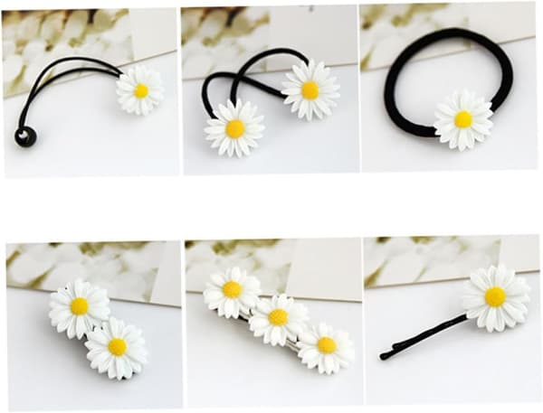 Daisy Blomst Hårklemme Sæt 6 Stykker Blomsterformede Hårklemmer til Piger til Daglig Brug
