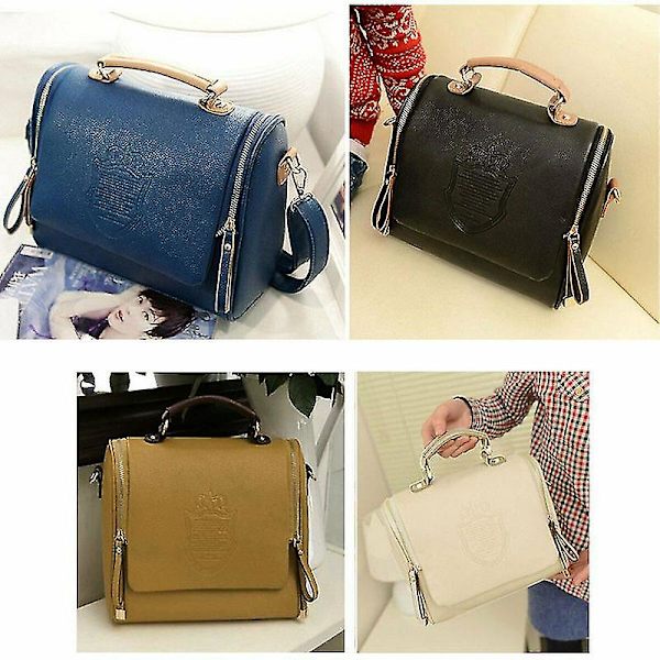 Damväska med axelrem, crossbody, dragkedja, stor kapacitet, PU-läder, för mobiltelefon Khaki