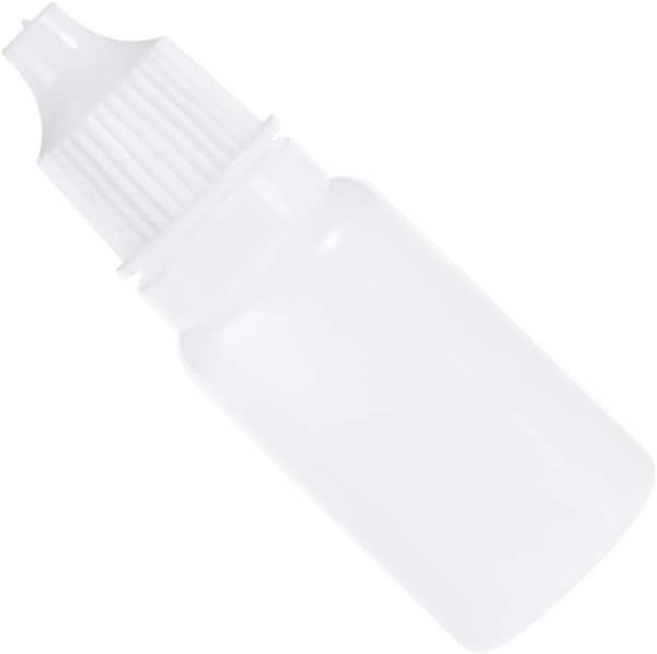 10-pack 10 ml barnskyddade flaskor med klämbar droppare för vätskeförvaring