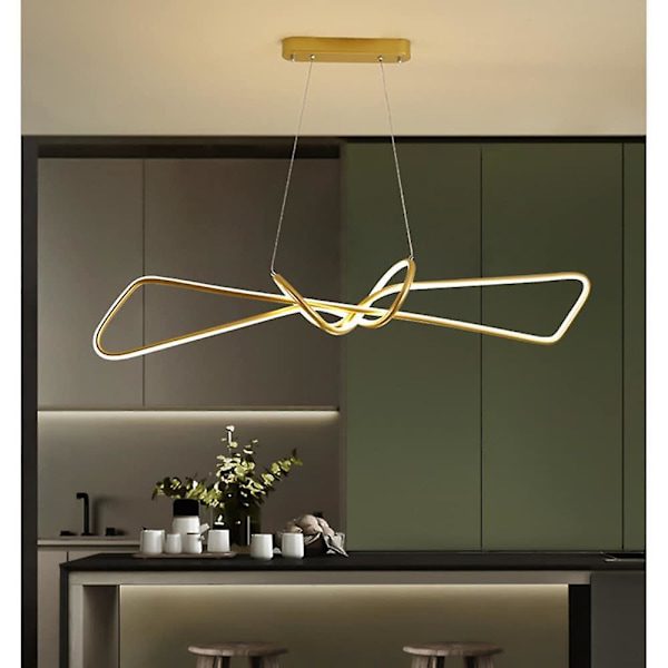 80cm LED-Hänglampa Nordisk Svart Guld Ö, Matrum