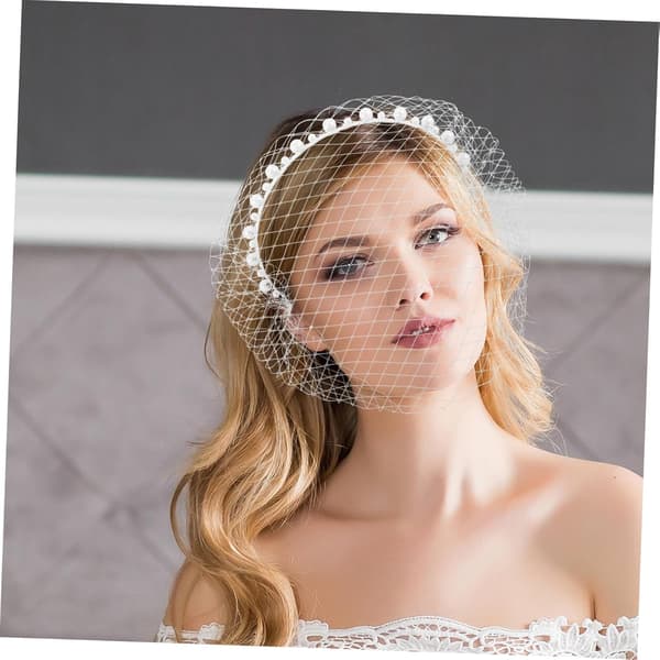 Mesh Hårtilbehør Brudeslør Fascinator Perlehårbånd for Kvinner Brudetilbehør