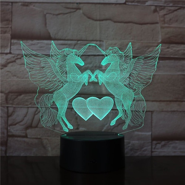 3D Unicorn Nightlight Yövalolamppu Lasten luova
