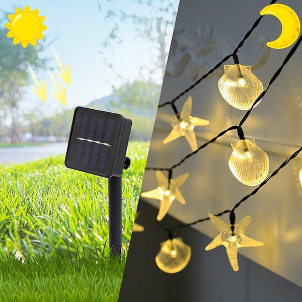 Solcellsstjärnfiskskal Stränglampor 6.5m-30led