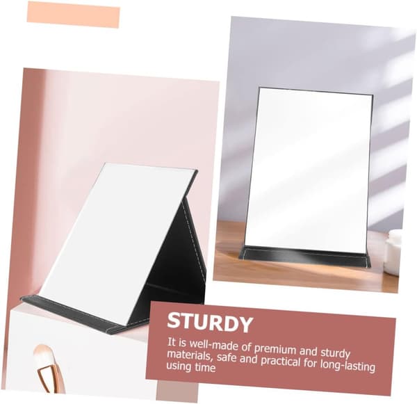 Bærbart makeup-spejl, foldbart design til rejser og hjemmebrug, high-definition spejl, slidstærk overflade