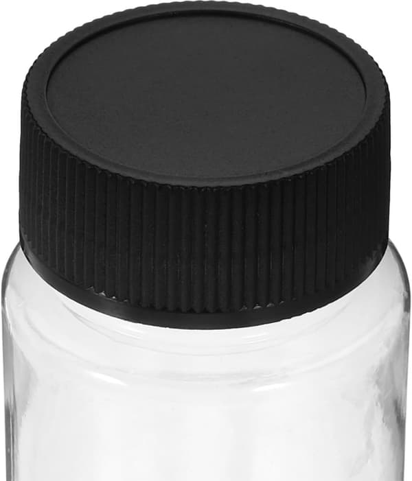 10 st 50 ml plastprovflaskor med svart lock, små förvaringsflaskor med bred mynning