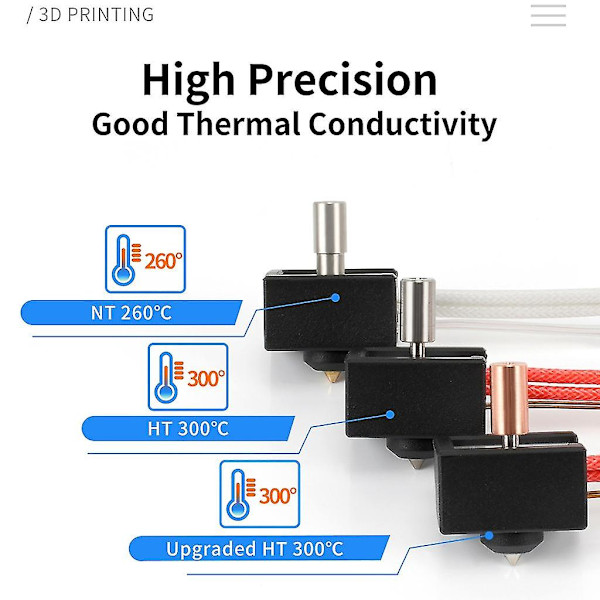 3D-utskrift Hotend-kit för Ender3 S1 Munstycke Hot End Extruder Uppvärmningsblock Kit