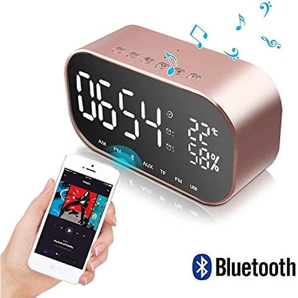 Väckarklocka Bluetooth-högtalare Metall Bluetooth Dubbelhögtalare