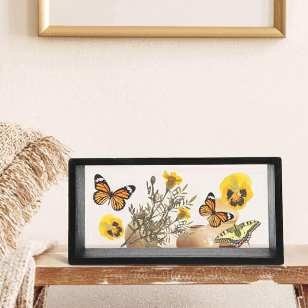 Kreativ pressad blomram med akryl- och trämaterial, mångsidig skuggdisplayram