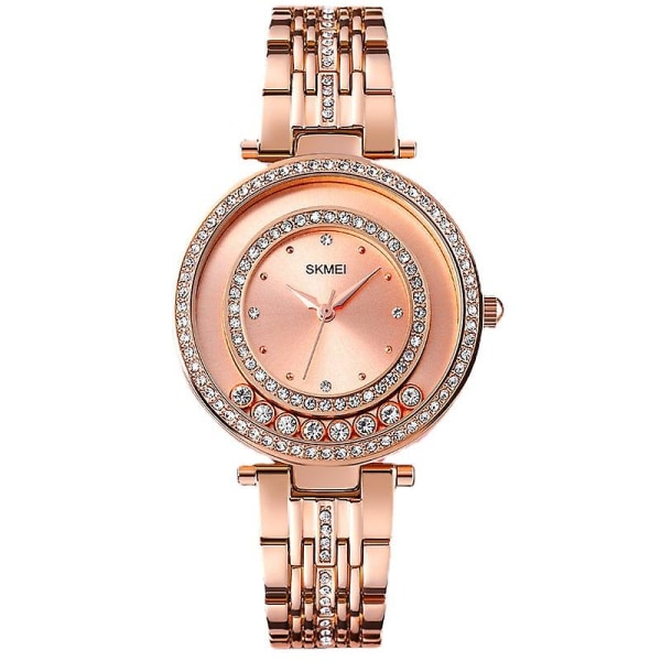 Women's Rotating Diamond Dial Waterproof Watch Trendy New Steel Belt Quartz Watch