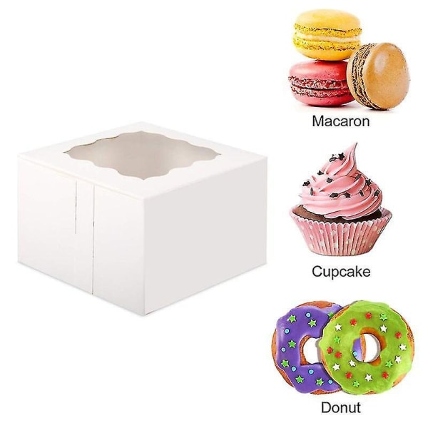 50 st Kraft Bakery Cake Boxes Fönster Bakverk Box