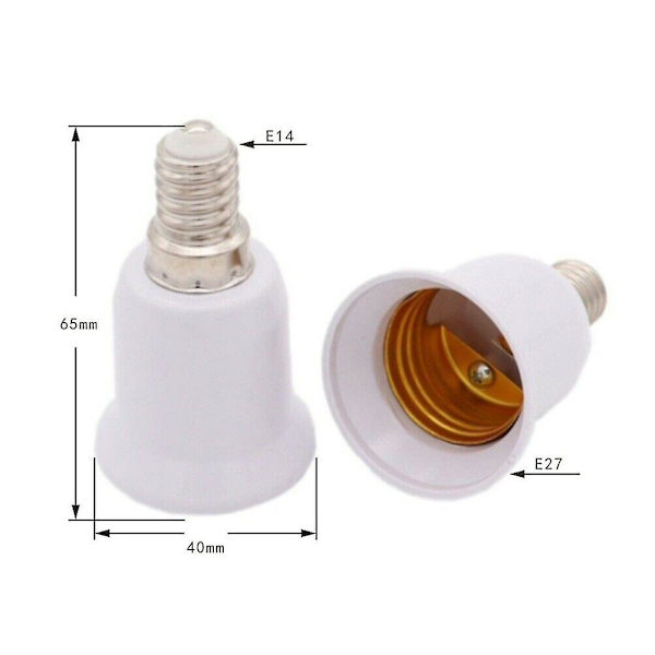 120 Valopohja LED-lampunpidike E14 - E27 sovitin E14-e27 pistorasiapohja (valkoinen) (2 kpl)