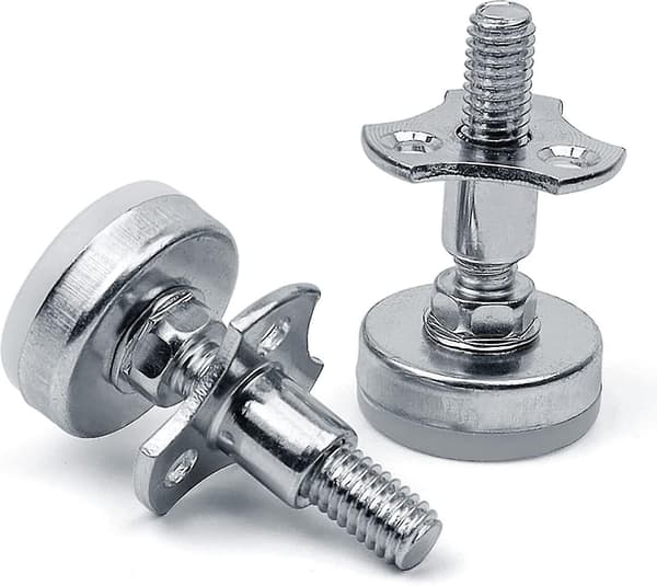4 stk. M1035 Justerbare Møbelfødder - Med Drivmutr Silver Metal Justerbare Føder