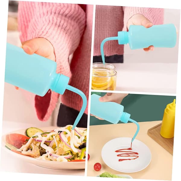 Sköljflaskor för ögonfransförlängning 4st 250ml Plastklämflaskor med armbågsspets