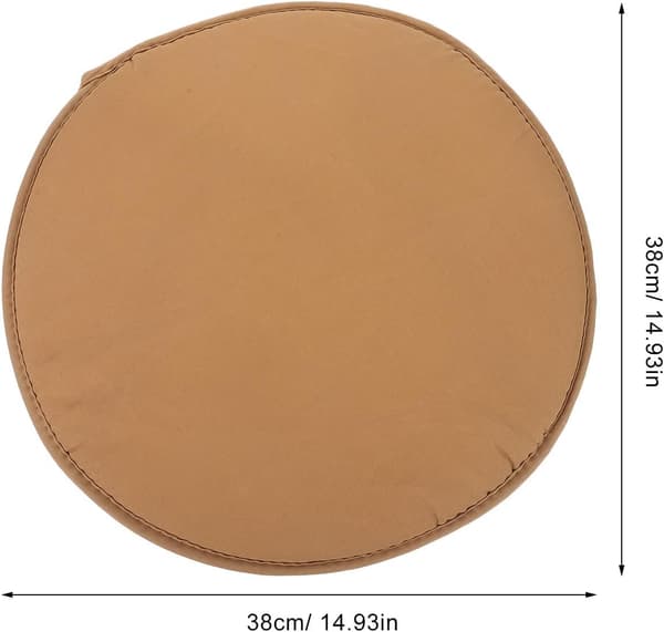Stolputer til spisestoler, runde 38 cm diameter, tykk svampesetepute med stropper