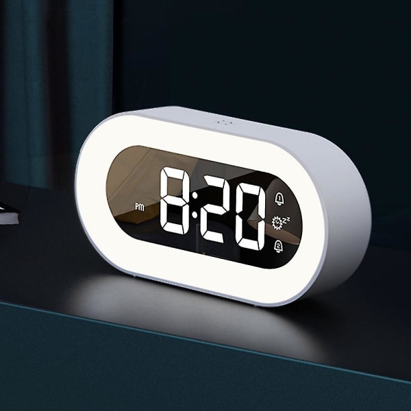 Liten Färgrik LED Digital Väckarklocka med Snooze, Enkel att Använda, Fullt Justerbar Ljusstyrka