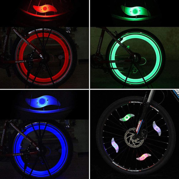 Cykel ekerlampa, 8 delar cykelhjul ekerlampor, för Mtb mountainbike vuxna och barn, led