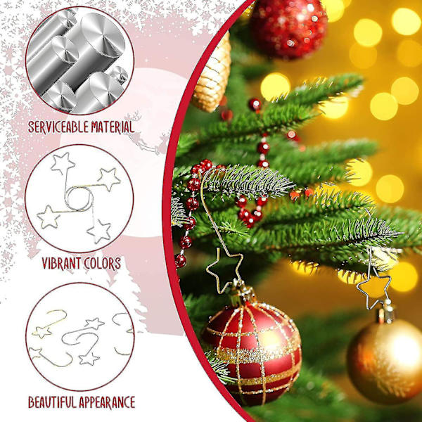 80 stk Juleris Henger Stjerne Ornament Metall