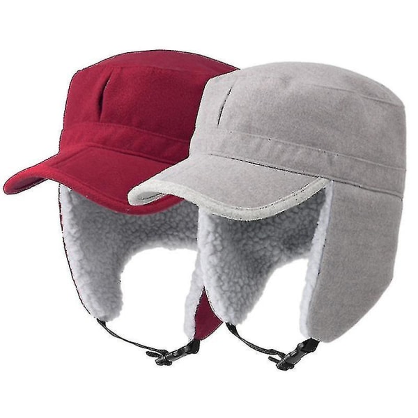 Varm Faux Fur Plushed Foder Vindtät Trapperhatt Herrar Kvinnor Bomber Hattar