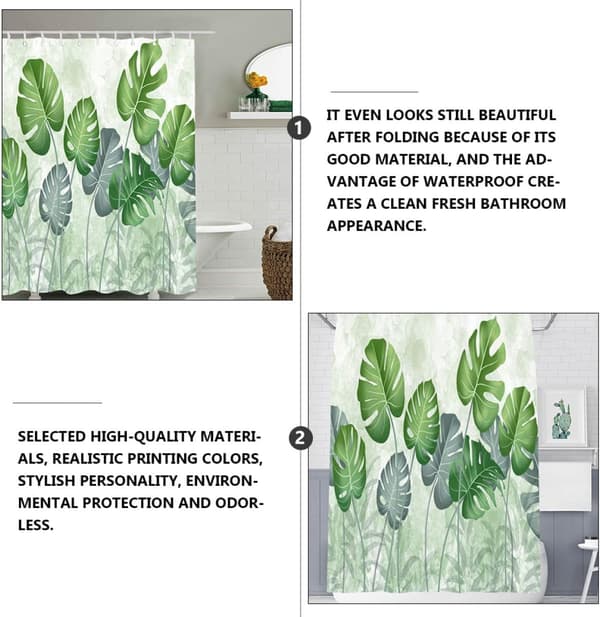 Vanntett dusjforheng badekardraperi 71x71 tommer vanntett polyester hydrofobisk