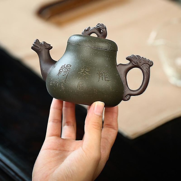 Purppurasavesta valmistettu teekannu, käsintehty lohikäärmekeitin