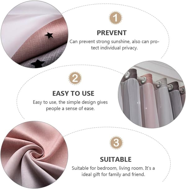 2-pack mörkläggningsgardiner Solskyddsgardin Gradientfärg Dubbellager Polyester