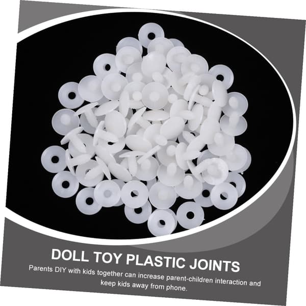 100 sett hvite 30 mm DIY dukkeledd tilbehør for håndlaget bjørnehåndverk roterbare plastledd
