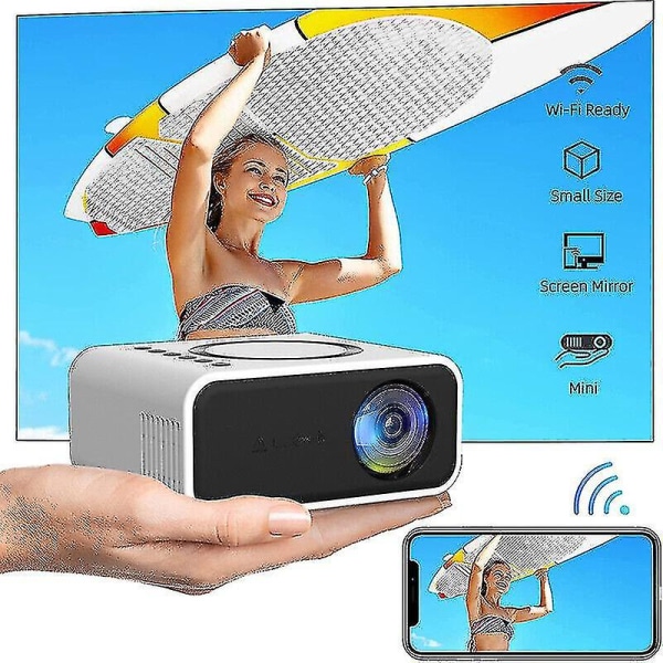 4K-projektor 7500 Lumen 1080p 3D LED Mini WiFi Videoprojektor Hemmabio Black