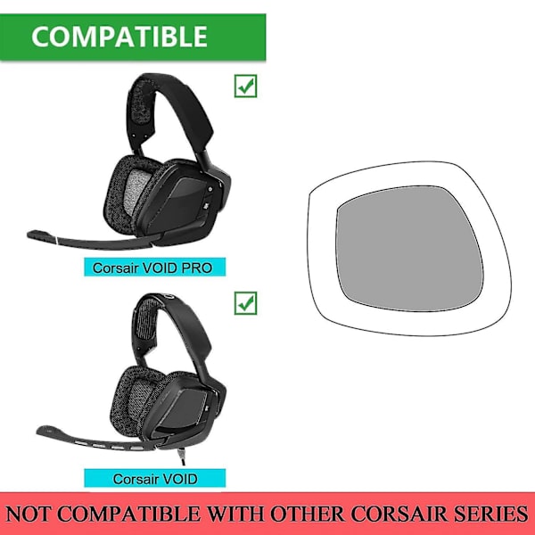 Öronkuddar Öronkuddar Öronkåpor Öronöverdrag Ersättning för Void Void Pro RGB Trådbundet/trådlöst headset