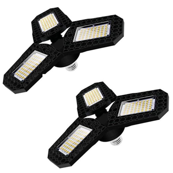 2 kpl 80 W LED-kattovalaisin autotalliin, muotoiltava, 3 paneelia, E26