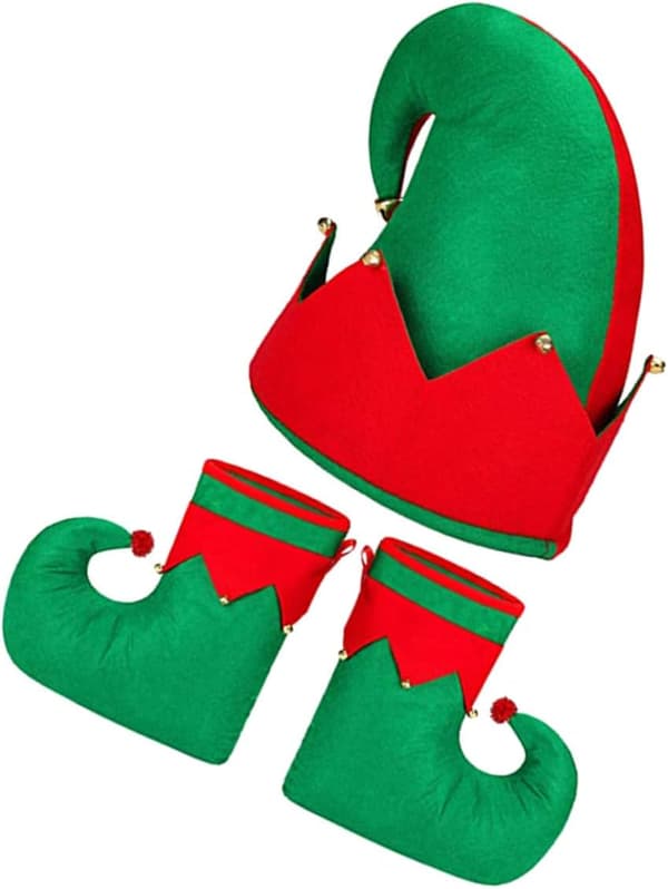3 st julhattskor för fest Cosplay-dräkt Tomteskor Stil Hattdräkt för bal Tomte