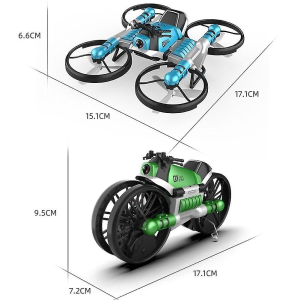 Fjernbetjening Deformeret Motorcykel High Definition kamera Luftfotografering Drone Quadcopter (blå)