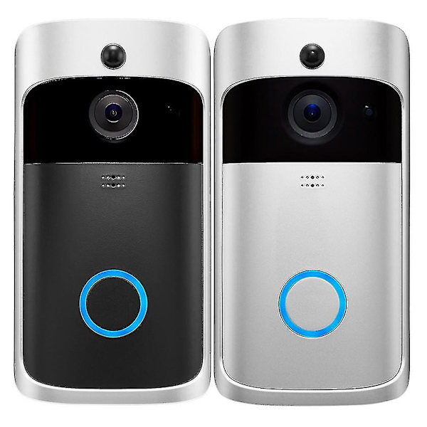Trådlös WiFi Videodörrklocka Smart Telefon Dörrring Intercom Hem Säkerhetskamera Klocka