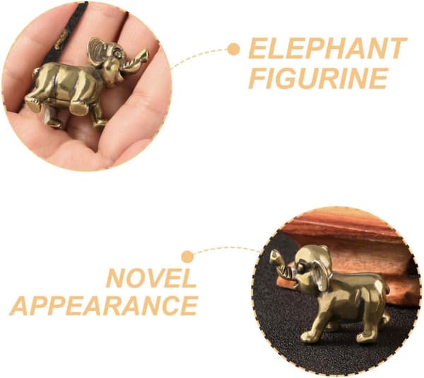 Messing Elefantpynt Miniature Abstrakt Elefantfigur med Glatte Kanter og Behagelig