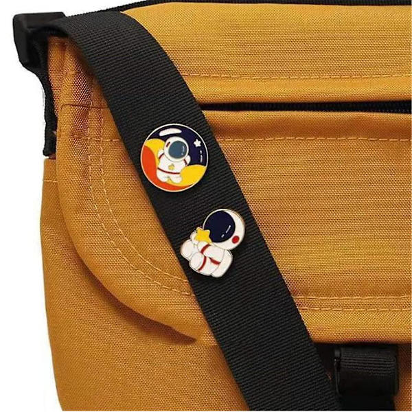 3-pack Astronaut Lapel Pins Emalj-märken Söta Brosch Pins Cartoon Rymd Pin Set Kläder Väska Jacka Tillbehör