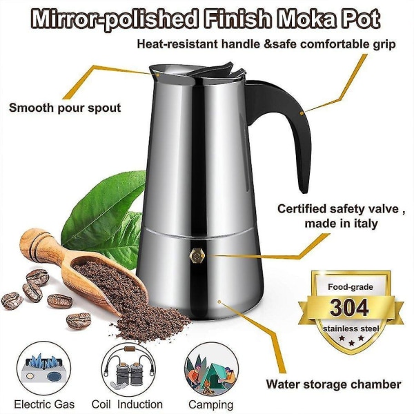 Rustfrit Stål Kaffe Pot Moka Pot Espresso Percolator