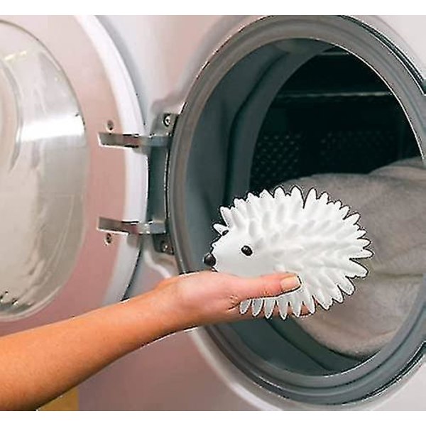 Pinnsvintørketrommelsett Gjenbrukbart mykt vasketørketrommel Maskinvaskeballer Plasttørketørker Vaskeballer til vaskemaskin, søt pinnsvin 4 stk.