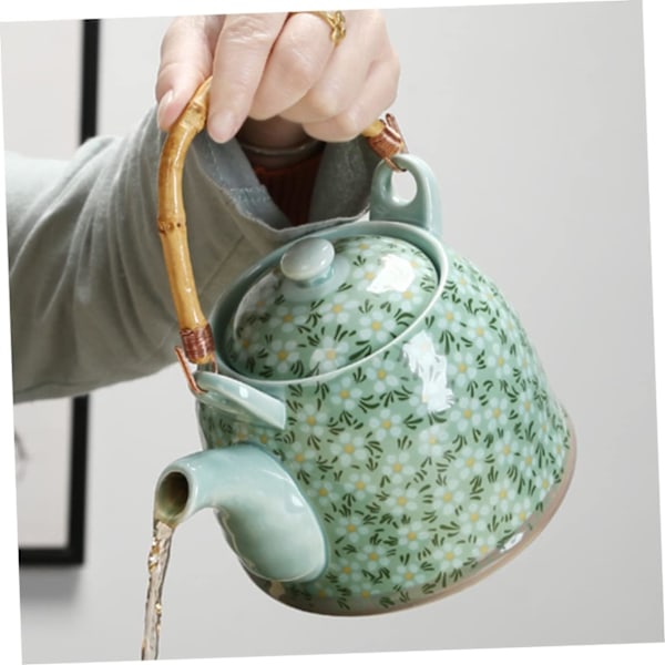 Keramisk tekande i japansk stil med te-si, porcelæns tekande