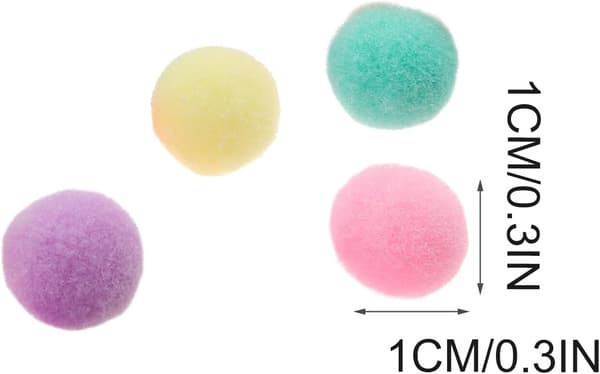 Små fluffy pomponer 0,4 tommer bløde pelsbolde til tøj hatte sko DIY håndværkstilbehør