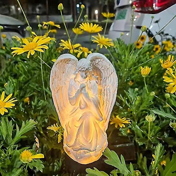 Solcellslampa för utomhus, vattentät, för innergård, golvlampa, ängel, trädgårdslandskapsdekoration, LED-lampa, vattentät gräsmatta