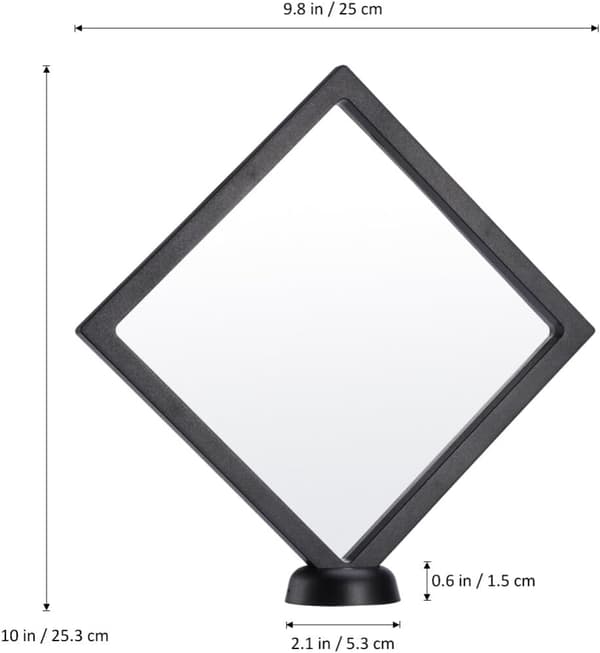 Flytende ramme Shadow Box Display Case Smykker Display Show Case rund base for smykker