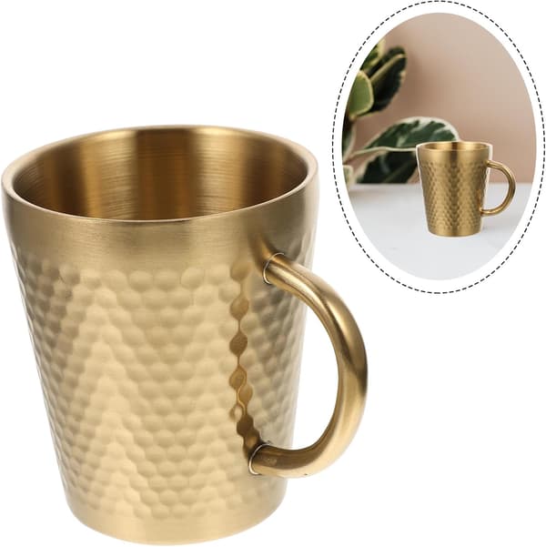 300 ml kaffemugg tekopp rostfritt stål kreativ modedesign platt bas droppmotstånd multifunktionskopp